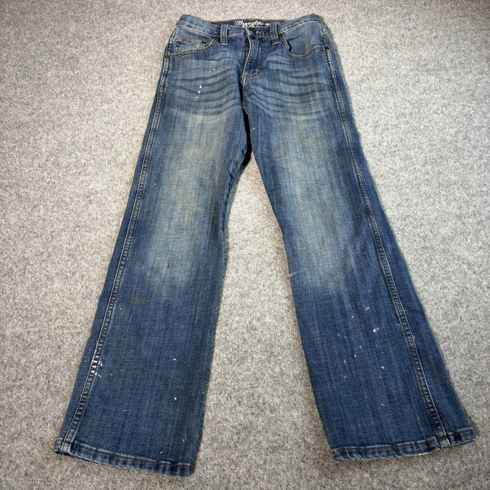 Wrangler Retro Jeans Boys 14 Reg (Fits 25x28) Relaxed Boot Denim Western Painter